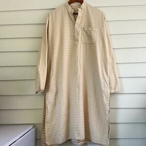 Lagenlook Cream Cotton Kurta Caftan Tunic Top Embroidered Boho Free People Vibe